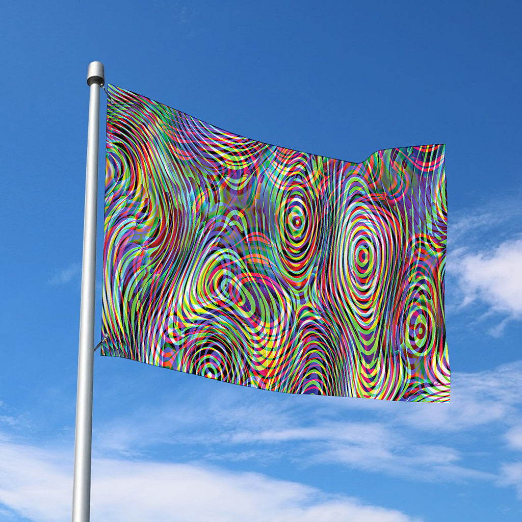 Multicolor Psychedelic Print Polyester Flag