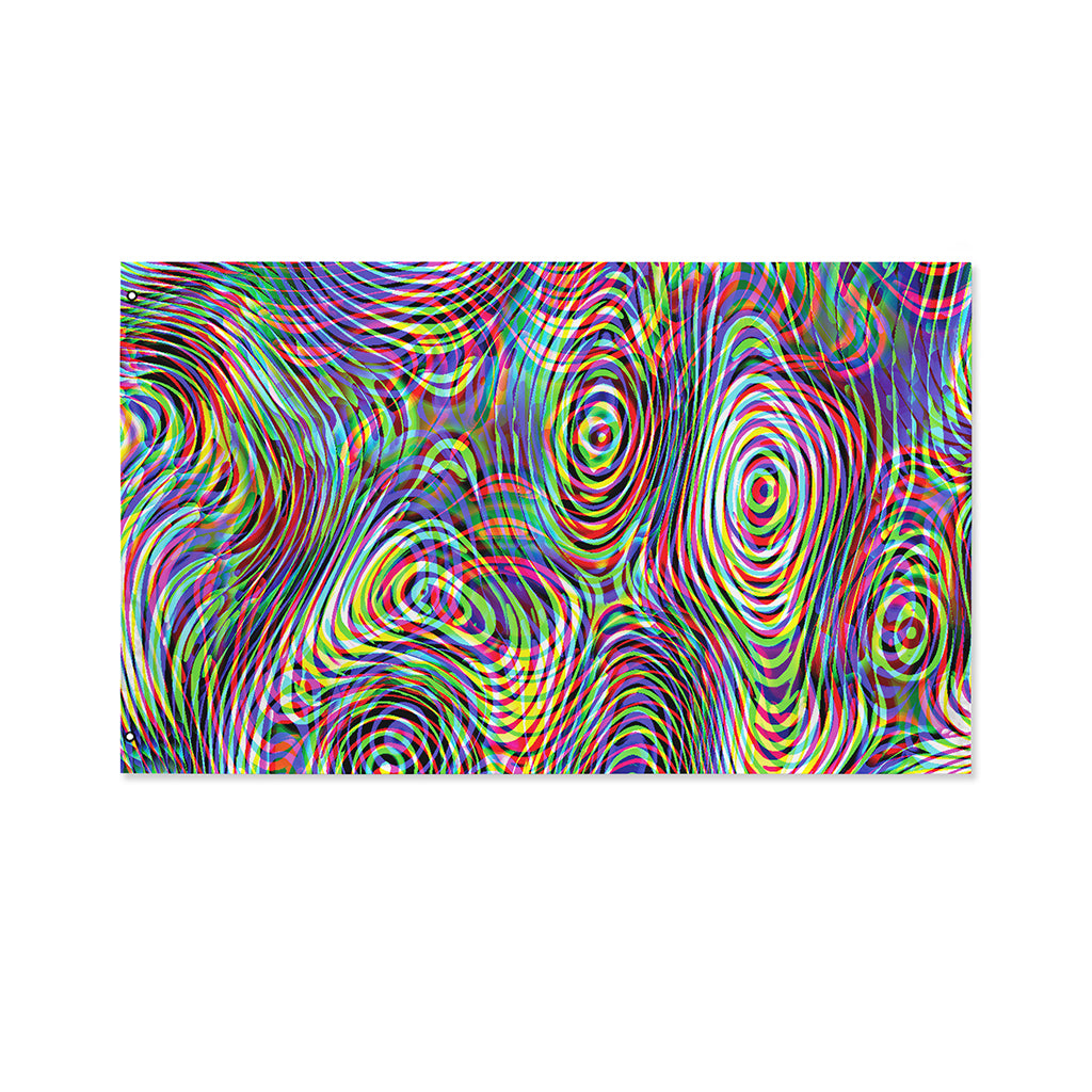Multicolor Psychedelic Print Polyester Flag