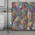 Multicolor Psychedelic Print Polyester Shower Curtain