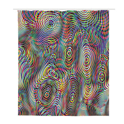 Multicolor Psychedelic Print Polyester Shower Curtain