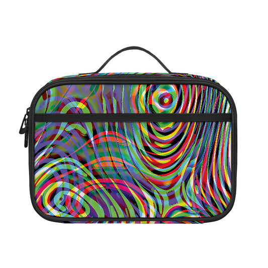 Multicolor Psychedelic Print Portable Lunch Bag
