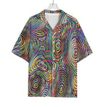 Multicolor Psychedelic Print Rayon Hawaiian Shirt