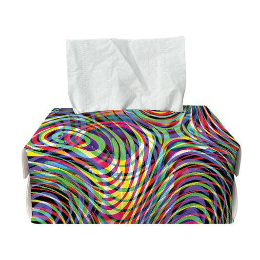 Multicolor Psychedelic Print Rectangle Tissue Box Cover