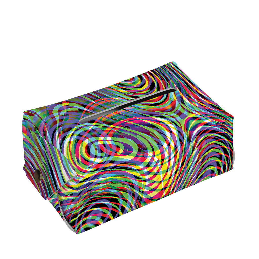 Multicolor Psychedelic Print Rectangle Tissue Box Cover