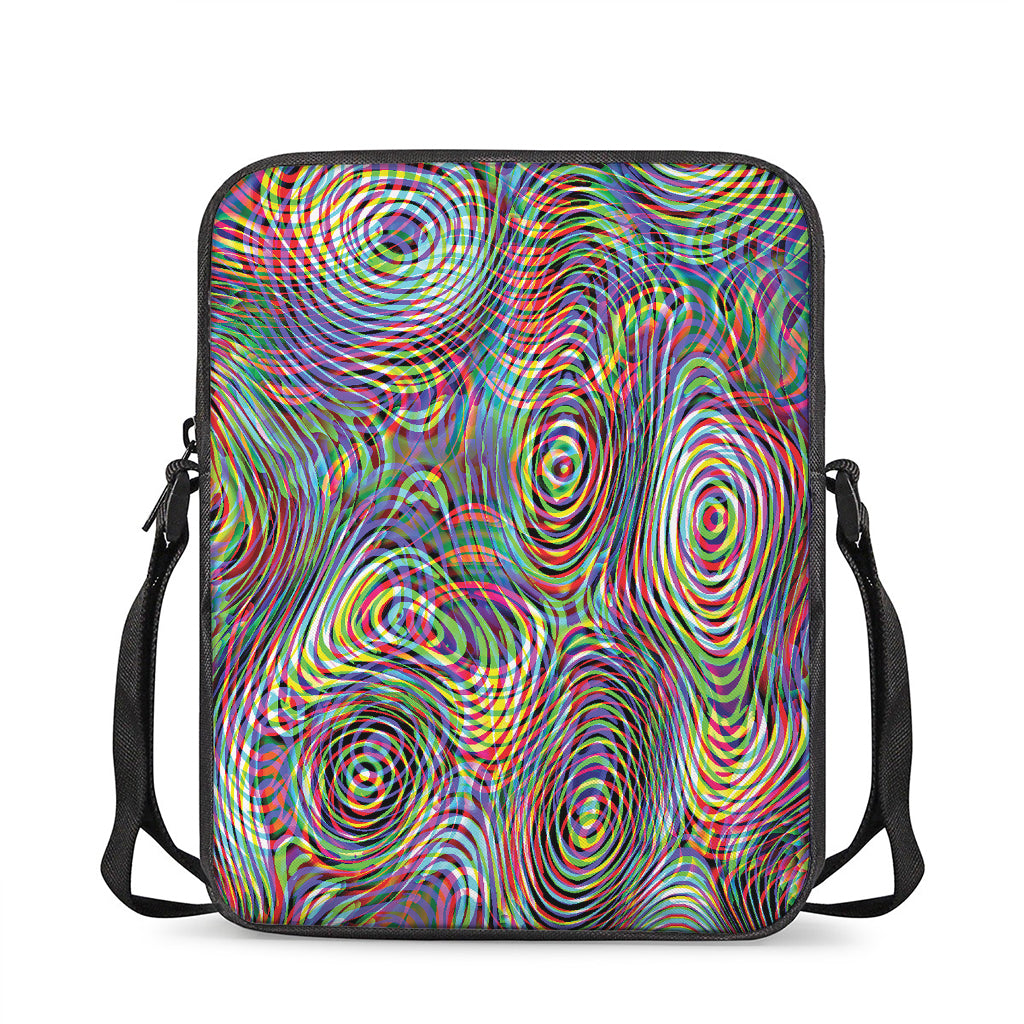 Multicolor Psychedelic Print Rectangular Crossbody Bag