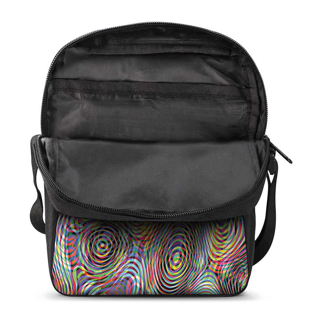 Multicolor Psychedelic Print Rectangular Crossbody Bag