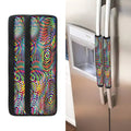Multicolor Psychedelic Print Refrigerator Handle Covers