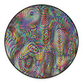 Multicolor Psychedelic Print Round Floor Mat