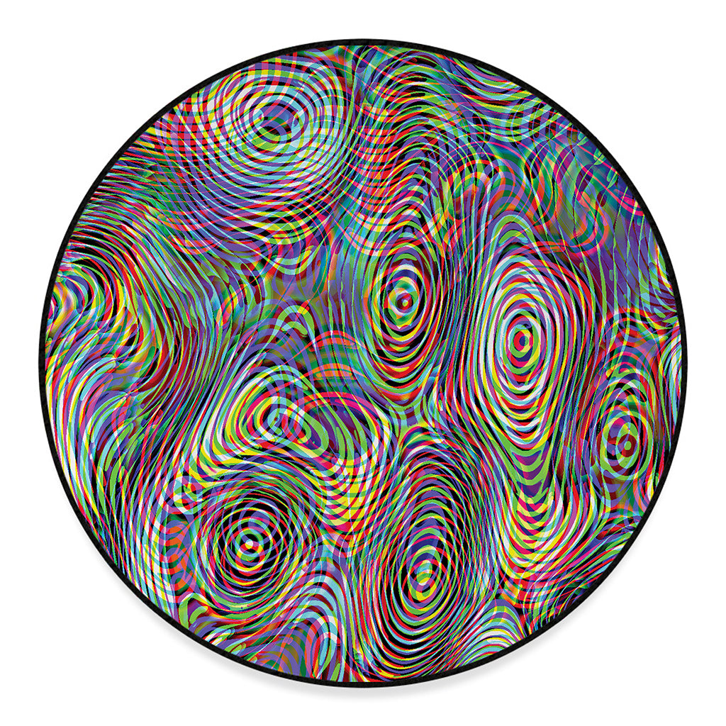 Multicolor Psychedelic Print Round Floor Mat