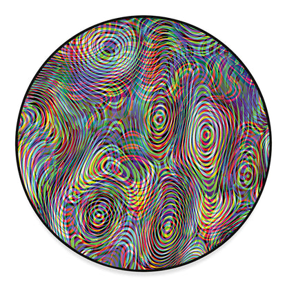 Multicolor Psychedelic Print Round Floor Mat