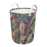 Multicolor Psychedelic Print Round Laundry Basket