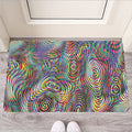 Multicolor Psychedelic Print Rubber Doormat