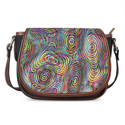 Multicolor Psychedelic Print Saddle Bag