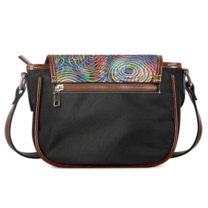 Multicolor Psychedelic Print Saddle Bag