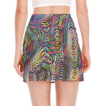Multicolor Psychedelic Print Side Slit Mini Skirt
