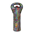 Multicolor Psychedelic Print Single Neoprene Wine Tote