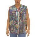 Multicolor Psychedelic Print Sleeveless Baseball Jersey