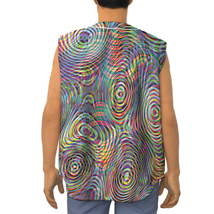 Multicolor Psychedelic Print Sleeveless Baseball Jersey
