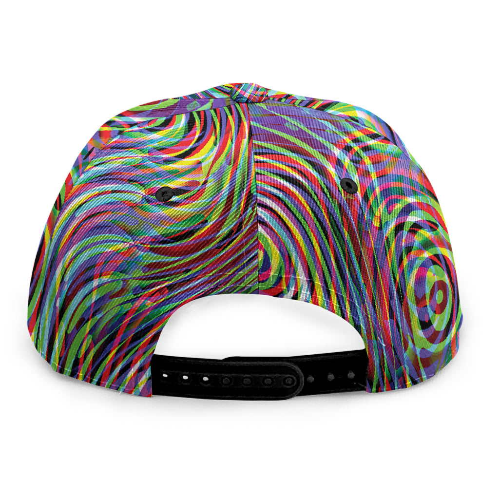 Multicolor Psychedelic Print Snapback Cap