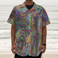 Multicolor Psychedelic Print Textured Short Sleeve Shirt