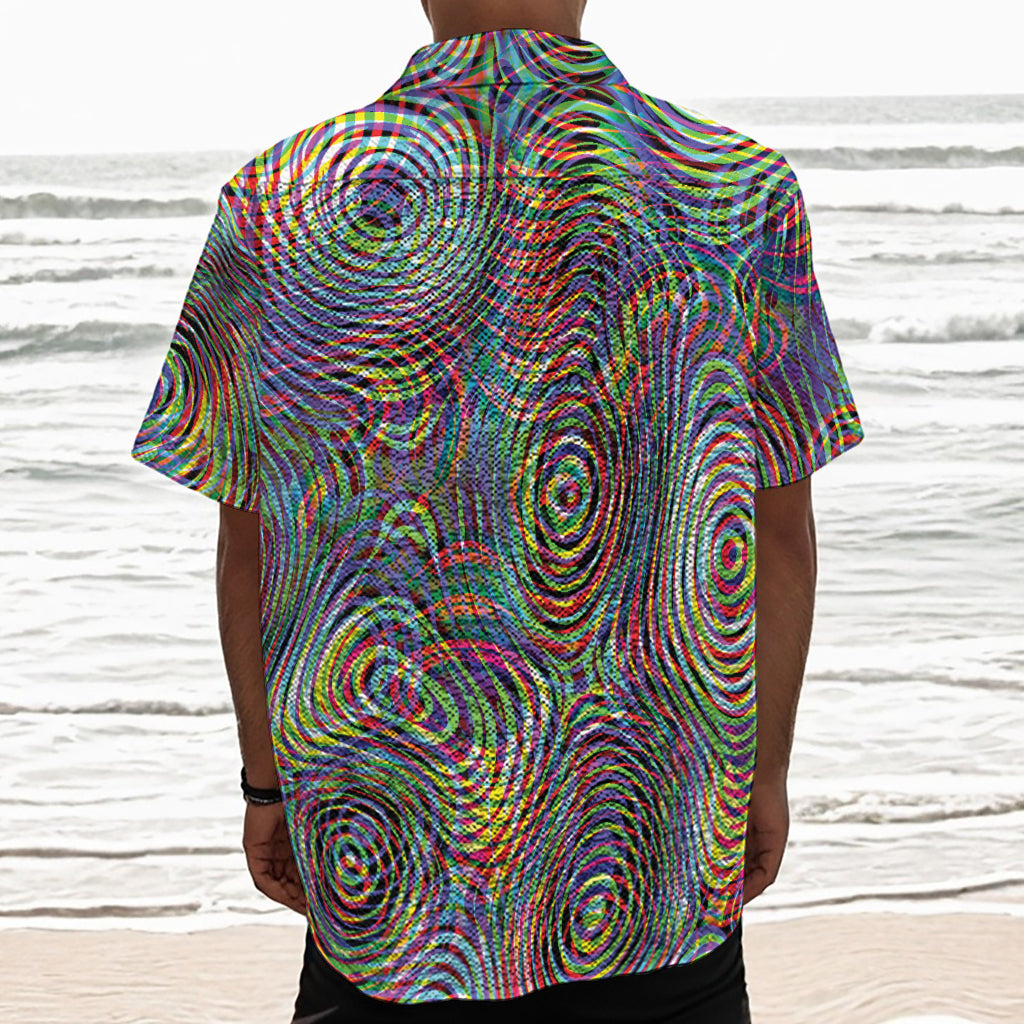 Multicolor Psychedelic Print Textured Short Sleeve Shirt