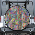 Multicolor Psychedelic Print Tire Cover