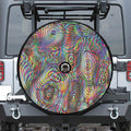 Multicolor Psychedelic Print Tire Cover With Camera Hole