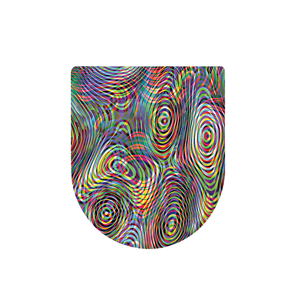 Multicolor Psychedelic Print Toilet Lid Cover