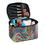 Multicolor Psychedelic Print Travel Makeup Bag