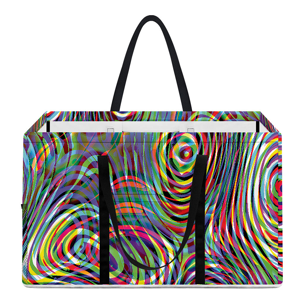 Multicolor Psychedelic Print Utility Tote Bag