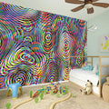 Multicolor Psychedelic Print Wall Sticker