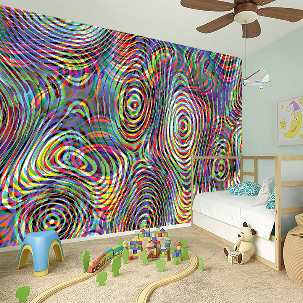 Multicolor Psychedelic Print Wall Sticker