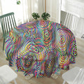 Multicolor Psychedelic Print Waterproof Round Tablecloth
