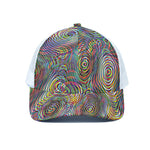 Multicolor Psychedelic Print White Mesh Trucker Cap