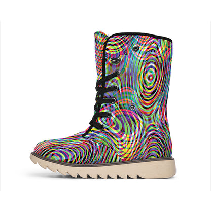 Multicolor Psychedelic Print Winter Boots