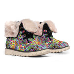 Multicolor Psychedelic Print Winter Boots