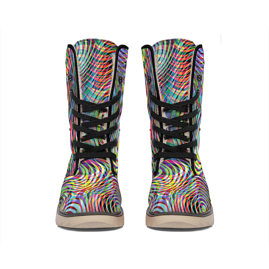 Multicolor Psychedelic Print Winter Boots