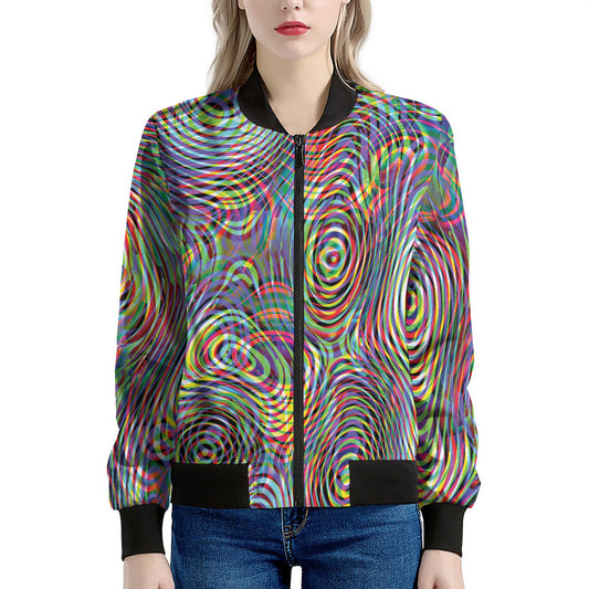 Multicolor Psychedelic Print Women's Bomber Jacket