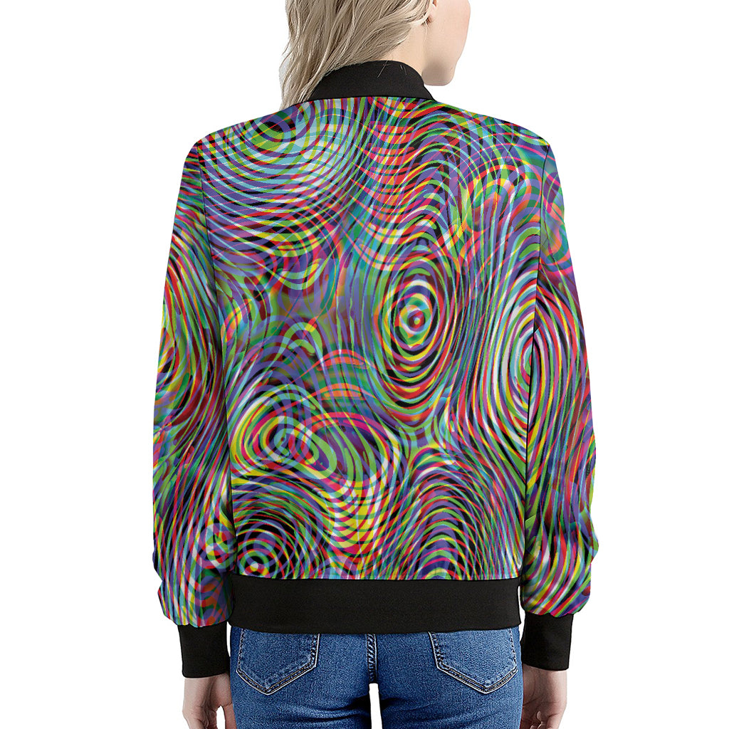 Multicolor Psychedelic Print Women's Bomber Jacket