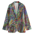 Multicolor Psychedelic Print Women's Cotton Blazer