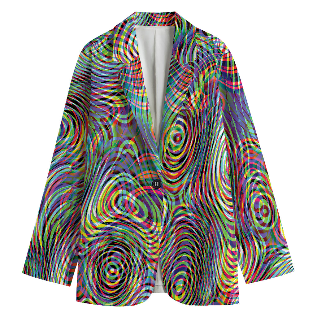 Multicolor Psychedelic Print Women's Cotton Blazer