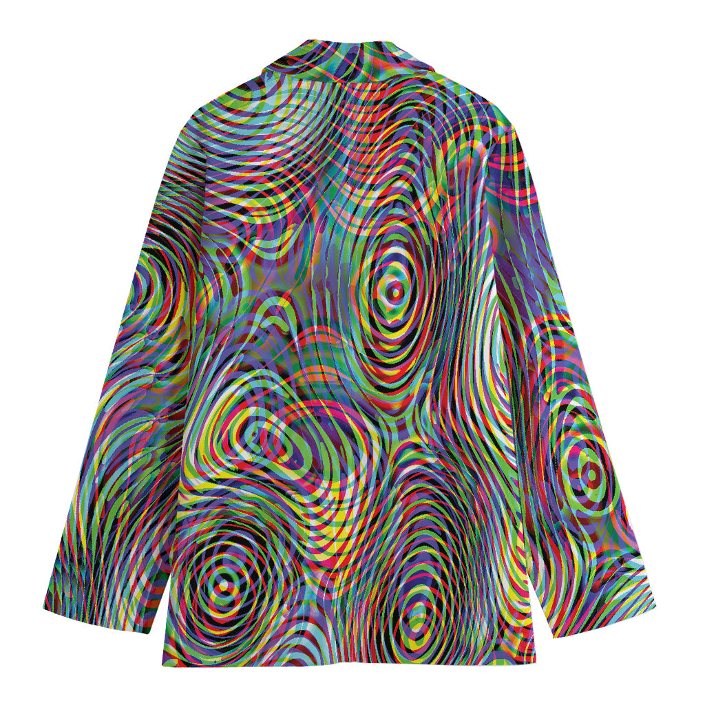 Multicolor Psychedelic Print Women's Cotton Blazer