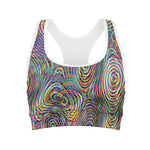 Multicolor Psychedelic Print Women's Sports Bra