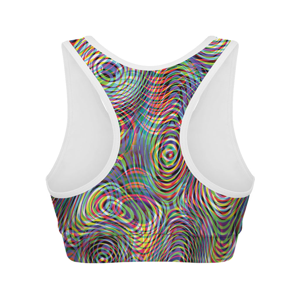 Multicolor Psychedelic Print Women's Sports Bra