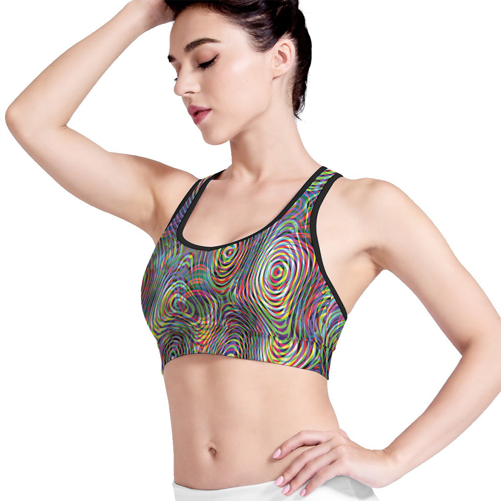 Multicolor Psychedelic Print Women's Sports Bra