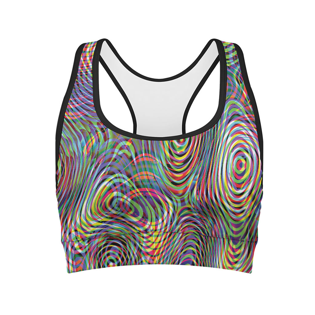 Multicolor Psychedelic Print Women's Sports Bra