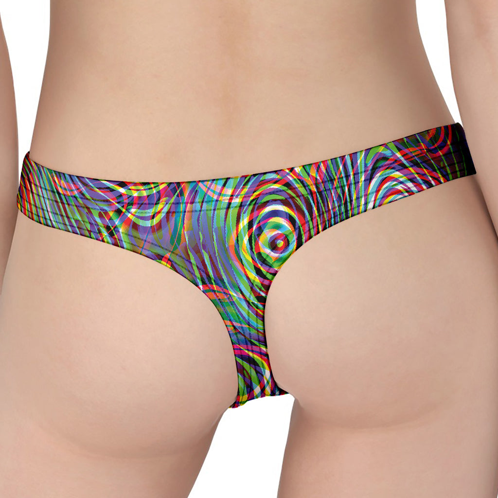 Multicolor Psychedelic Print Women's Thong
