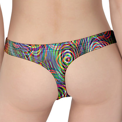 Multicolor Psychedelic Print Women's Thong