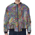 Multicolor Psychedelic Print Zip Sleeve Bomber Jacket