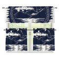Mystical Lunar Phase Print 3 Piece Kitchen Curtains